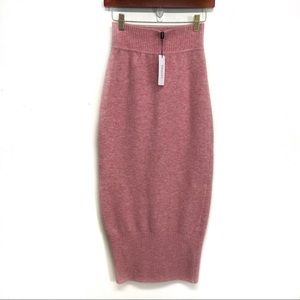 Vionnet Paris Style 150707 Alpaca Wool Pencil Skirt Rhodonite Pink Size 42 (6)